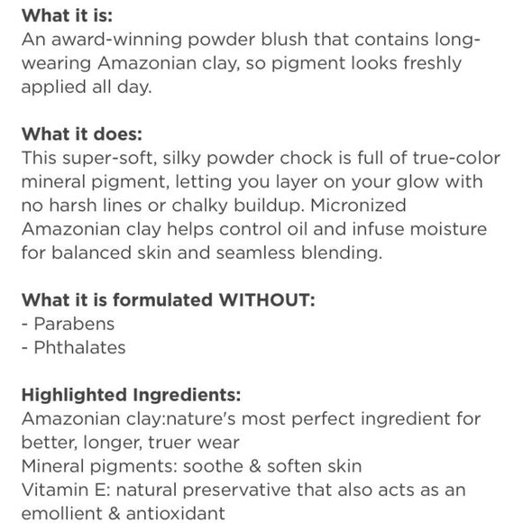 🌻 TARTE BIG EGO AMAZONIAN CLAY BLUSH NEW FULL SIZE - Picture 7 of 9